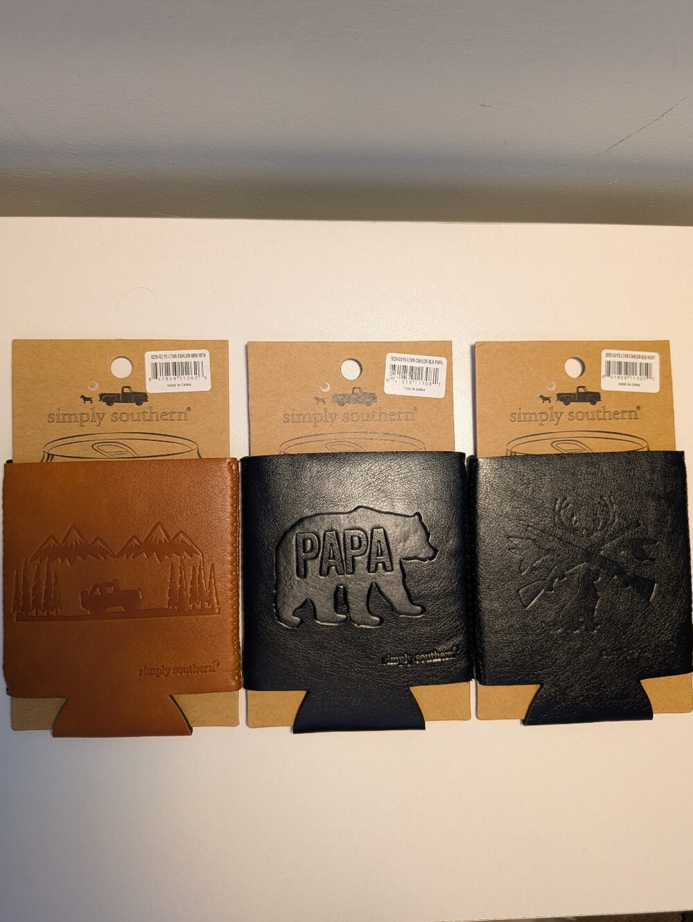 Simply Southern Faux Leather Can Cooler Cozy Sleeves—Choose One Style